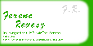 ferenc revesz business card